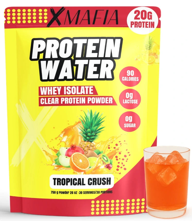 XMAFIA Protein Water - Tropical Crush Clear Protein Water Powder - 20g Whey Isolate Protein Drink - 0g Sugar Flavoured Protein Water
